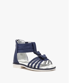 sandales fille montantes a talon ferme et a zip avec papillons fantaisie bleuE450401_2