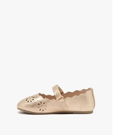 ballerines fille unies a motifs ajoures et bride scratch jaune ballerinesE451001_3