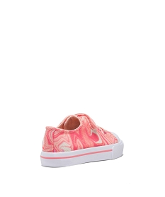 baskets fille en toile delavee a scratch et a paillettes rose basketsE452001_4