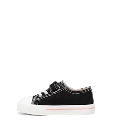 tennis en toile brodee a bout renforce fille noir standard basketsE452101_3