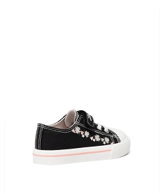 tennis en toile brodee a bout renforce fille noir standard basketsE452101_4