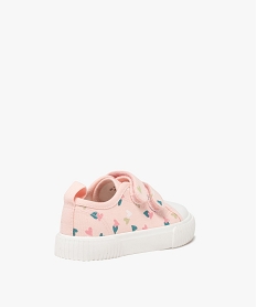 baskets fille en toile a motifs coeur avec double scratch rose standard basketsE452301_4
