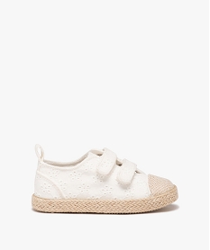 baskets fille en toile unie avec semelle corde style boheme blanc tennis en toileE452501_1