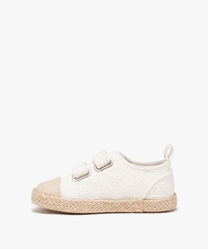 baskets fille en toile unie avec semelle corde style boheme blanc tennis en toileE452501_3