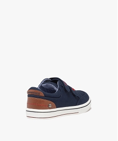 baskets garcon en toile denim a double scratch et contrefort fantaisie bleu basketsE452601_4