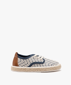 GEMO Baskets garçon en toile à motifs graphiques avec semelle corde Beige