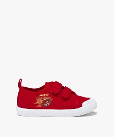 GEMO Baskets garçon en toile unie avec double scratch rouge standard