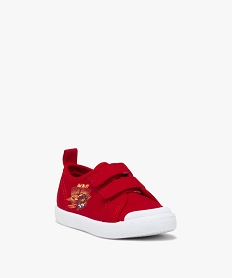 baskets garcon en toile unie avec double scratch rouge tennis en toile du 24 au 40E453501_2