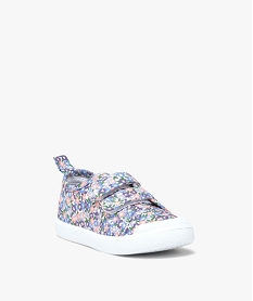 tennis fille en toile imprimee a fleurs avec double scratch bleu chine basketsE453901_2