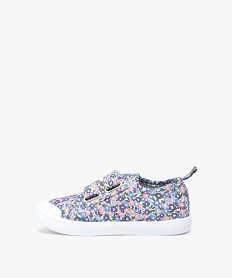 tennis fille en toile imprimee a fleurs avec double scratch bleu chine basketsE453901_3