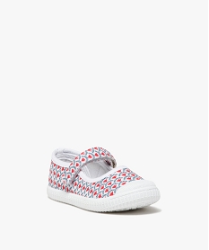 ballerines fille en toile imprimee et a scratch multicolore tennis en toileE454101_2