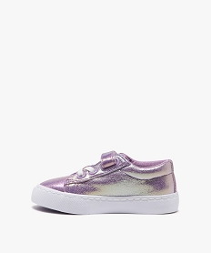 baskets fille unies dessus metallise avec scratch violet basketsE454301_3