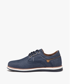 derbies garcon unis a lacets avec semelle a lisere bleu chaussures bassesE455001_3