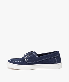 chaussures bateau garcon en suedine et a lacets passants bleuE458301_3