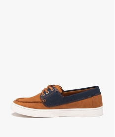 chaussures bateau garcon en suedine et a lacets passants orange chaussures bassesE458401_3