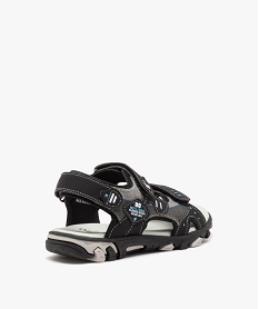 sandales garcon sport avec trois brides a scratch et semelle crantee noir vif sandales et nu-piedsE458801_4