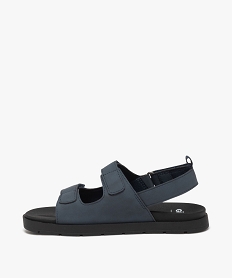 sandales garcon unies a trois scratch et semelle ton sur ton bleu sandales et nu-piedsE459001_3