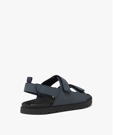 sandales garcon unies a trois scratch et semelle ton sur ton bleu sandales et nu-piedsE459001_4