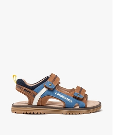 GEMO Sandales garçon sportswear à double scratch - Gepy marron standard