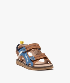sandales garcon sportswear a double scratch - gepy marron standard sandales et nu-piedsE459901_2