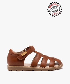 GEMO Sandales garçon avec brides unies et à scratch - Buggy  Shoes marron standard