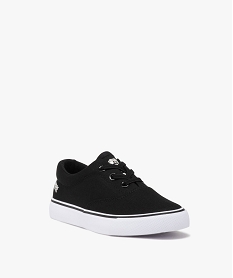 baskets garcon en toile unie a semelle epaisse a lisere - camps united noir standard tennis en toile du 24 au 40E460701_2