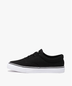 baskets garcon en toile unie a semelle epaisse a lisere - camps united noir standard tennis en toile du 24 au 40E460701_3