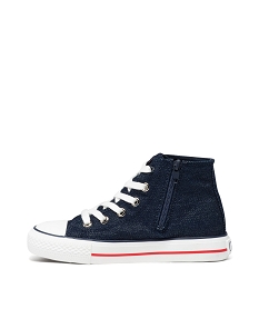 baskets en toile montantes jean paillete et patchs fille - chipie bleu tennis en toileE461501_3