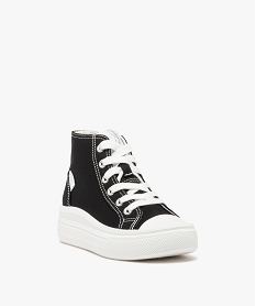 baskets en toile montantes a semelle epaisse fille - camps united noir standard tennis en toileE461601_2