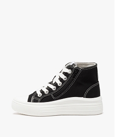 baskets en toile montantes a semelle epaisse fille - camps united noir standard tennis en toileE461601_3