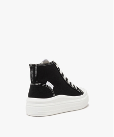 baskets en toile montantes a semelle epaisse fille - camps united noir standard tennis en toileE461601_4