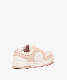 baskets fille bicolores a bout rond et lacets elastiques rose basketsE463301_4