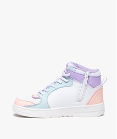 baskets fille mid-cut pastel a zip imprimees stitch et angel - disney blanc basketsE463601_3