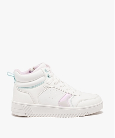 GEMO Baskets fille montantes style rétro à lacets et à zip blanc chine