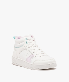 baskets fille montantes style retro a lacets et a zip blanc chine basketsE463801_2