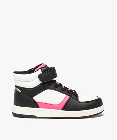 baskets fille mid-cut tricolores a scratch noirE463901_1