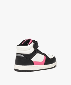 baskets fille mid-cut tricolores a scratch noirE463901_4