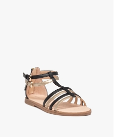 sandales fille zippees a brides metallisees – geox noir standard sandales et nu-piedsE464001_2