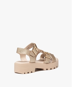 sandales fille unies avec brides a boucle larges et semelle crantee gold sandales et nu-piedsE464501_4