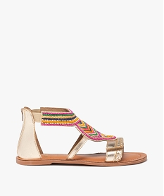 GEMO Sandales fille dessus en perles colorées avec talon fermé à zip gold