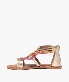sandales fille dessus en perles colorees avec talon ferme a zip jauneE465001_3