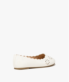 ballerines fille unies avec dessus a motifs ajoures blanc ballerinesE465701_4