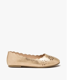 ballerines fille unies avec dessus a motifs ajoures jauneE465801_1