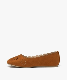 ballerines fille unies avec dessus a motifs ajoures brunE465901_3