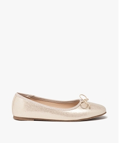 GEMO Ballerines fille unies dorées à bout carré avec noeud élastique fantaisie gold
