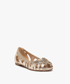 ballerines fille unies effet metallise avec bout ouvert jauneE466101_2