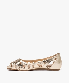 ballerines fille unies effet metallise avec bout ouvert jauneE466101_3