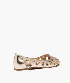 ballerines fille unies effet metallise avec bout ouvert jauneE466101_4