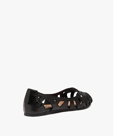 ballerines fille unies effet metallise avec bout ouvert noir vif ballerinesE466201_4
