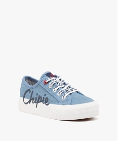 baskets fille en toile unie style denim a semelle plateforme - chipie bleu chine tennis en toileE466301_2